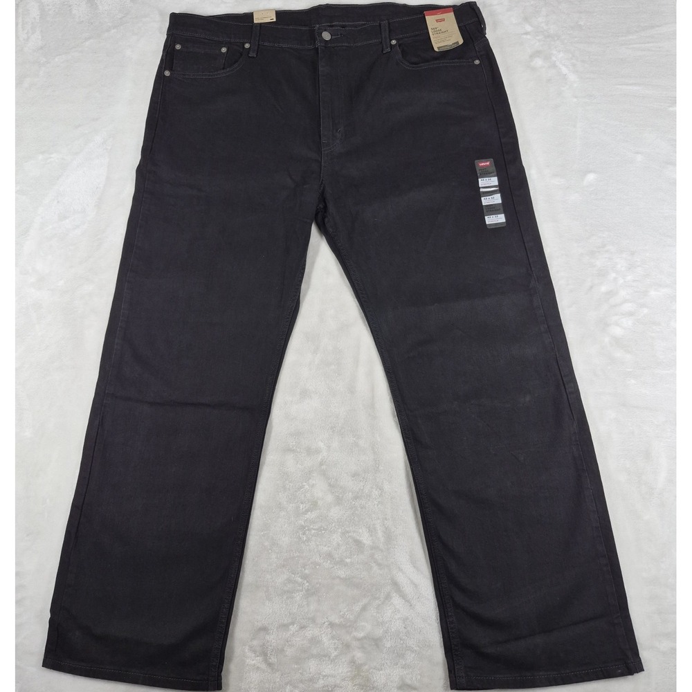 Levi's 569 Jeans Men's 42x32 Black Denim Loose Straight Stretch Comfort NWT